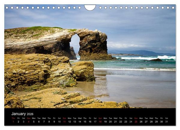 Produktbild: Beaches of Galicia (Wall Calendar 2026 DIN A4 landscape), CALVENDO 12 Month Wall Calendar