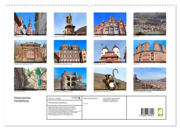 Produktbild: Historisches Heidelberg (hochwertiger Premium Wandkalender 2026 DIN A2 quer), Kunstdruck in Hochglanz