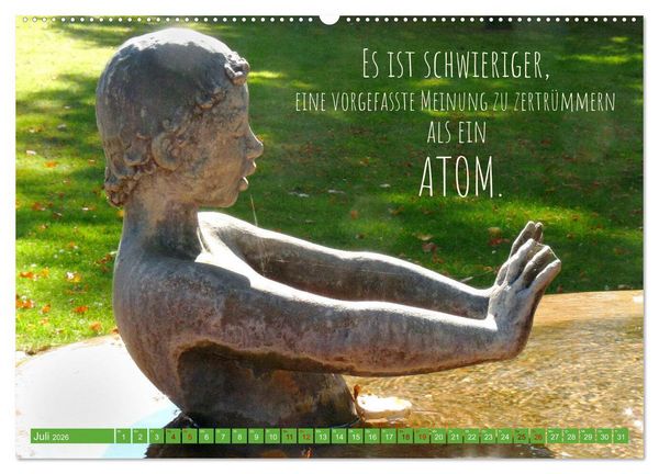 Produktbild: Jeder ist ein Genie! Zitate von Albert Einstein (hochwertiger Premium Wandkalender 2026 DIN A2 quer), Kunstdruck in Hochglanz