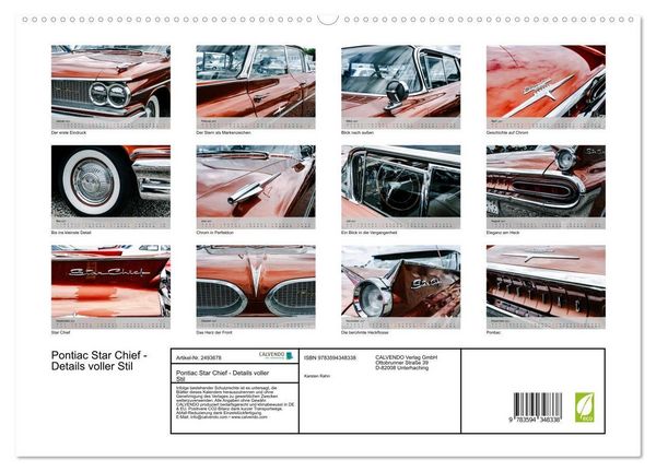 Produktbild: Pontiac Star Chief - Details voller Stil (hochwertiger Premium Wandkalender 2027 DIN A2 quer), Kunstdruck in Hochglanz