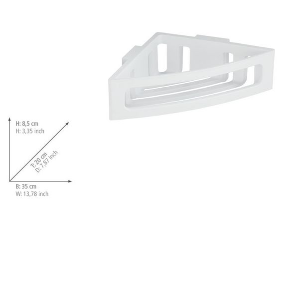 Produktbild: Turbo-Loc&reg; Eckablage Mod. Bralia, Wei&szlig;, befestigen ohne bohren