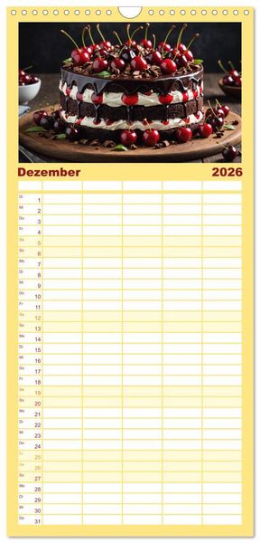 Produktbild: Familienplaner 2026 - Das Auge isst mit - S&uuml;&szlig;e Verf&uuml;hrung mit 5 Spalten (Wandkalender, 21 x 45 cm) CALVENDO