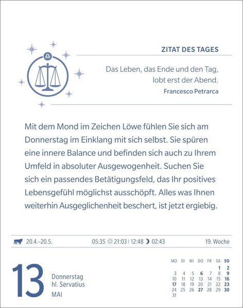 Produktbild: Waage Sternzeichenkalender 2027 - Tagesabrei&szlig;kalender - Ihr Horoskop f&uuml;r jeden Tag