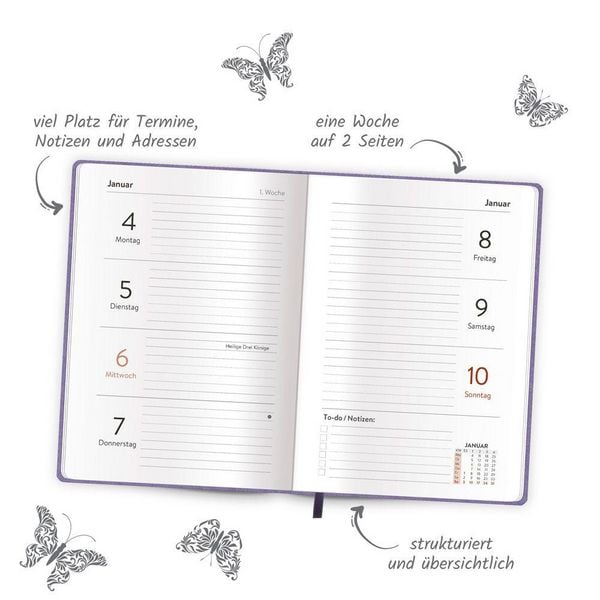 Produktbild: TR&Ouml;TSCH - Taschenkalender A6 Soft Touch Blumen 2027