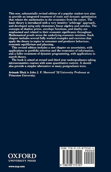 Produktbild: Optimization in Economic Theory