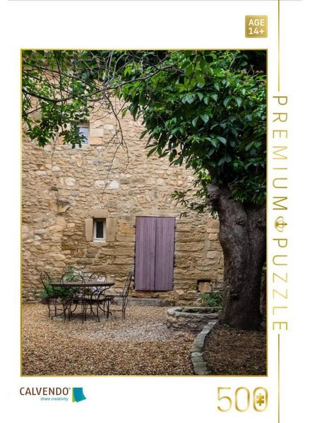 CALVENDO Puzzle Türe zum Hof - Venasque | 500 Teile Lege-Größe 48 × 36 cm Foto-Puzzle für Erwachsene