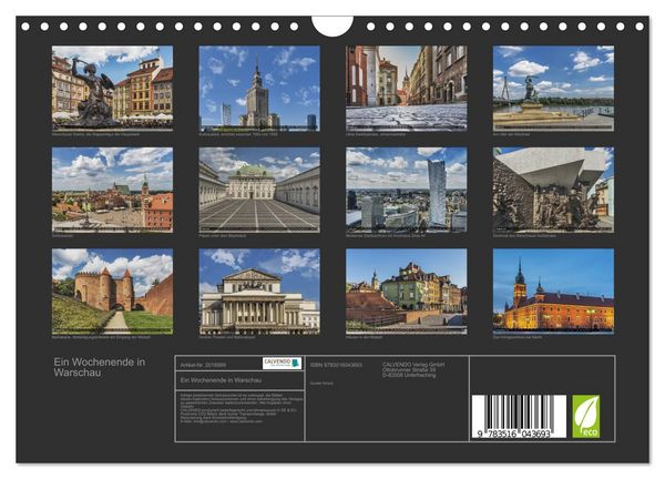 Produktbild: Ein Wochenende in Warschau (Wandkalender 2026 DIN A4 quer), CALVENDO Monatskalender