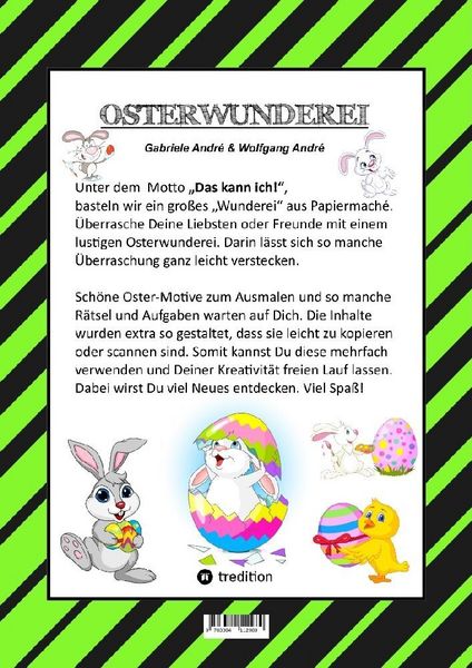 Produktbild: CRAFTBOOK - WUNDEREI BASTELN - SCH&Ouml;NE OSTERMOTIVE - AUSMALEN - ZEICHNEN - R&Auml;TSEL - AUFGABEN - OSTERHASEN - K&Uuml;KEN