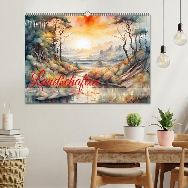 Produktbild: Landschaften Von Fr&uuml;hling bis Winter (Wandkalender 2026 DIN A2 quer), CALVENDO Monatskalender