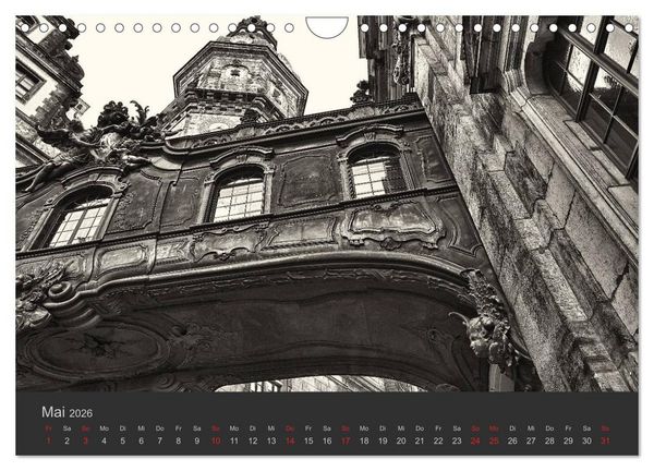 Produktbild: Dresden Schwarz Weiss 2026 (Wandkalender 2026 DIN A4 quer), CALVENDO Monatskalender