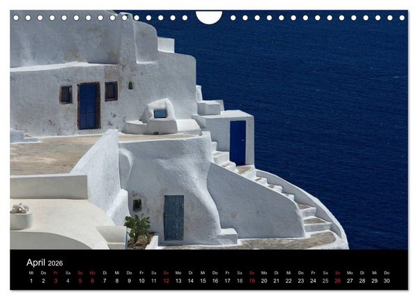Produktbild: Santorini &ndash; Leben auf dem Vulkan (Wandkalender 2026 DIN A4 quer), CALVENDO Monatskalender