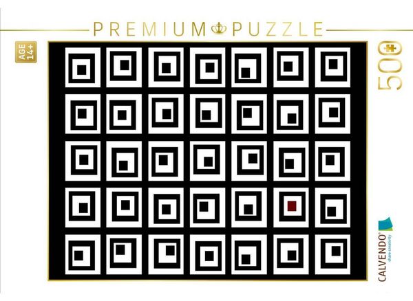 CALVENDO Puzzle Retro in schwarz und weißen Karos | 500 Teile Lege-Größe 48 × 36 cm Foto-Puzzle für Erwachsene