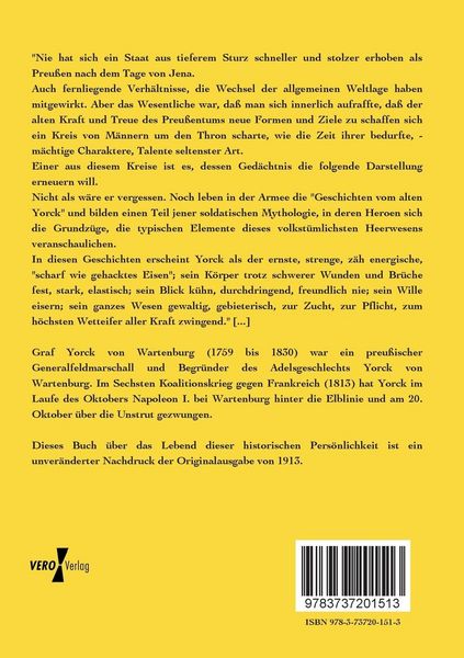 Produktbild: Das Leben des Feldmarschalls Grafen Yorck von Wartenburg