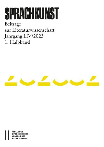 Produktbild: Sprachkunst &ndash; Beitr&auml;ge zur Literaturwissenschaft, Jahrgang LIV/2023, 1. Halbband