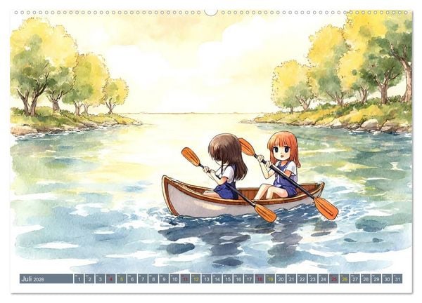 Produktbild: Manga-Momente (hochwertiger Premium Wandkalender 2026 DIN A2 quer), Kunstdruck in Hochglanz