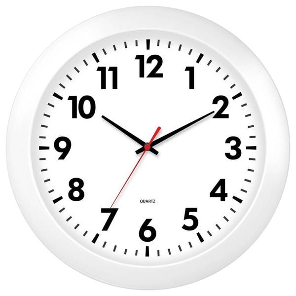 Produktbild: EUROTIME 80511-00 Quarz Wanduhr 30.5cm Wei&szlig;