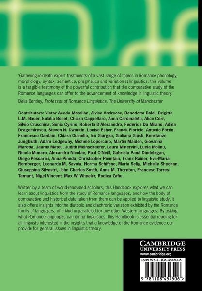 Produktbild: The Cambridge Handbook of Romance Linguistics