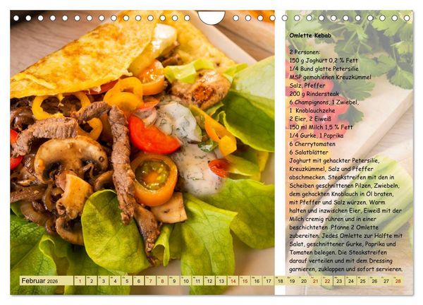 Produktbild: Low Carb 2.0 - Leichte Rezepte zum Selberkochen (Wandkalender 2026 DIN A4 quer), CALVENDO Monatskalender