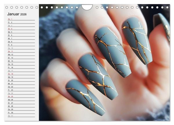 Produktbild: Kreative Nagelkunst. Ausdrucksstarke Designs und Farben (Wandkalender 2026 DIN A4 quer), CALVENDO Monatskalender