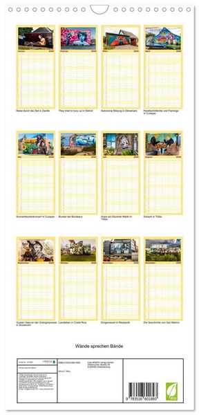 Produktbild: Familienplaner 2026 - W&auml;nde sprechen B&auml;nde mit 5 Spalten (Wandkalender, 21 x 45 cm) CALVENDO