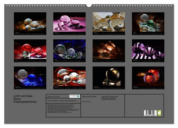 Produktbild: Licht und Glas - Neue Fotoimpressionen (Wandkalender 2026 DIN A2 quer), CALVENDO Monatskalender