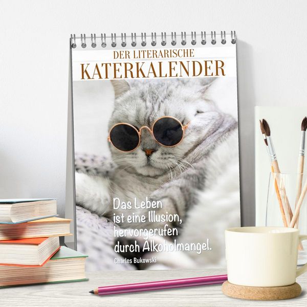 Produktbild: Der literarische Katerkalender (Tischkalender 2027 DIN A5 hoch), CALVENDO Monatskalender