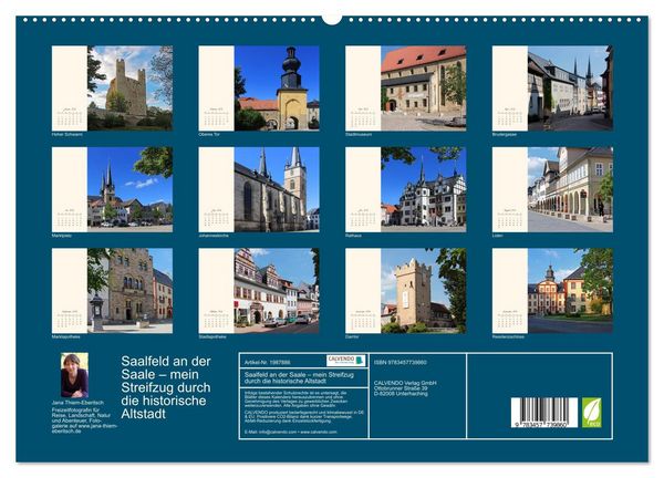 Produktbild: Saalfeld an der Saale &ndash; mein Streifzug durch die historische Altstadt (hochwertiger Premium Wandkalender 2026 DIN A2 quer), Kunstdruck in Hochglanz