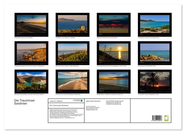 Produktbild: Die Trauminsel Sardinien (Wandkalender 2026 DIN A2 quer), CALVENDO Monatskalender