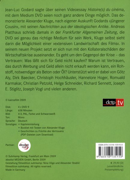 Produktbild: Alexander Kluge - Fr&uuml;chte des Vertrauens [4 DVDs]