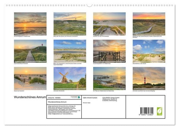 Produktbild: Wundersch&ouml;nes Amrum (hochwertiger Premium Wandkalender 2026 DIN A2 quer), Kunstdruck in Hochglanz
