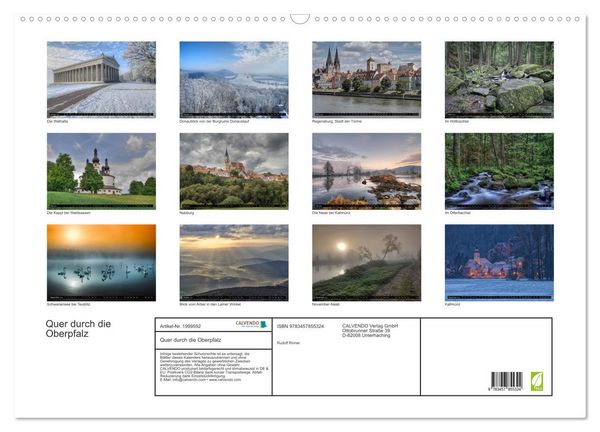 Produktbild: Quer durch die Oberpfalz (Wandkalender 2026 DIN A2 quer), CALVENDO Monatskalender