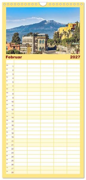 Produktbild: Familienplaner 2027 - Taormina - Juwel Siziliens mit antikem Charme mit 5 Spalten (Wandkalender, 21 x 45 cm) CALVENDO