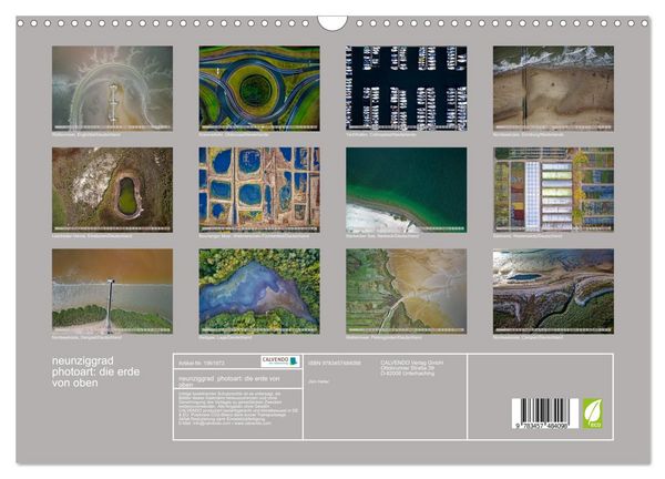 Produktbild: neunziggrad photoart: die erde von oben (Wandkalender 2026 DIN A3 quer), CALVENDO Monatskalender