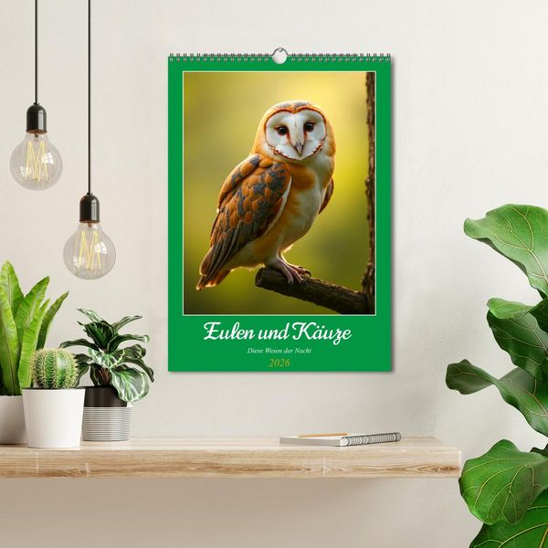 Produktbild: Eulen und K&auml;uze - Diese Wesen der Nacht (Wandkalender 2026 DIN A3 hoch), CALVENDO Monatskalender