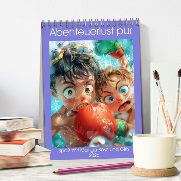 Produktbild: Abenteuerlust pur - Spa&szlig; mit Manga Boys und Girls (Tischkalender 2026 DIN A5 hoch), CALVENDO Monatskalender