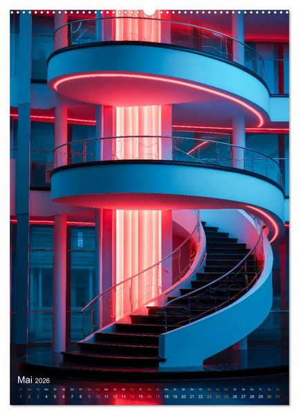 Produktbild: Treppen Architektur (hochwertiger Premium Wandkalender 2026 DIN A2 hoch), Kunstdruck in Hochglanz