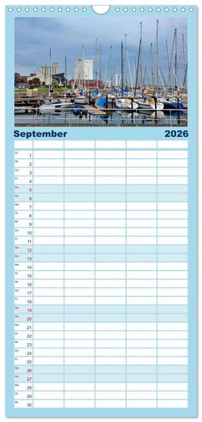 Produktbild: Familienplaner 2026 - Heiligenhafen immer wieder mit 5 Spalten (Wandkalender, 21 x 45 cm) CALVENDO