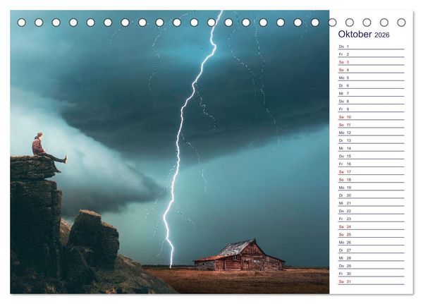 Produktbild: Faszination Blitze beeindruckende Fotos (Tischkalender 2026 DIN A5 quer), CALVENDO Monatskalender
