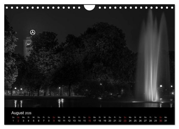 Produktbild: Stuttgart bei Nacht (Wandkalender 2026 DIN A4 quer), CALVENDO Monatskalender