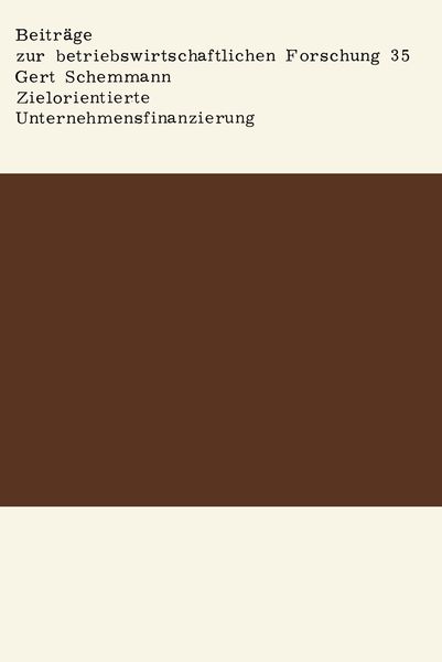 Produktbild: Zielorientierte Unternehmensfinanzierung