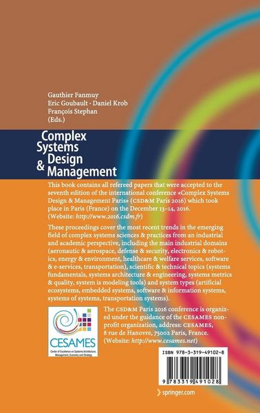 Produktbild: Complex Systems Design & Management