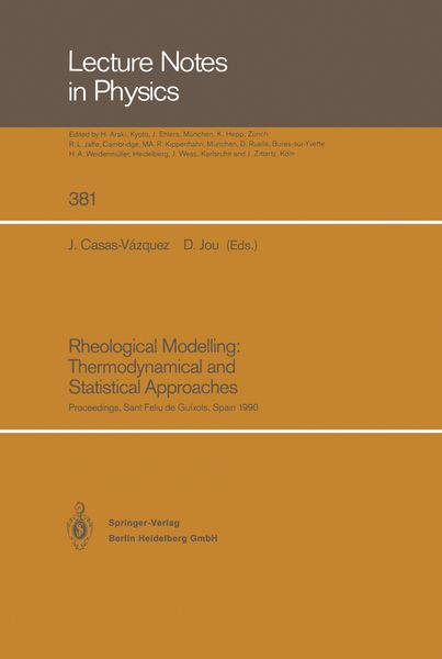 Produktbild: Rheological Modelling: Thermodynamical and Statistical Approaches