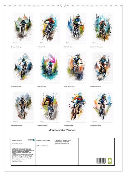 Produktbild: Mountainbike Rennen (Wandkalender 2026 DIN A2 hoch), CALVENDO Monatskalender