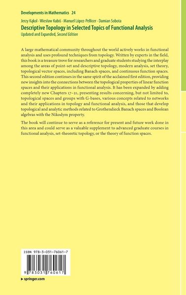 Produktbild: Descriptive Topology in Selected Topics of Functional Analysis