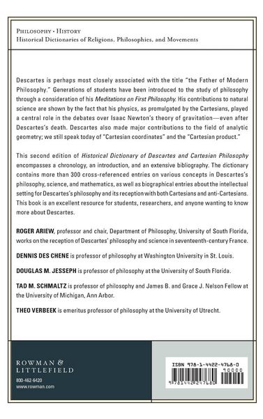 Produktbild: Historical Dictionary of Descartes and Cartesian Philosophy