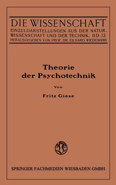 Produktbild: Theorie der Psychotechnik