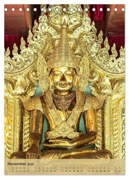 Produktbild: BUDDHA in GOLD (Tischkalender 2026 DIN A5 hoch), CALVENDO Monatskalender