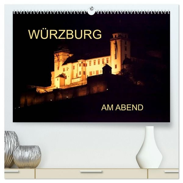 Produktbild: W&uuml;rzburg am Abend (hochwertiger Premium Wandkalender 2026 DIN A2 quer), Kunstdruck in Hochglanz
