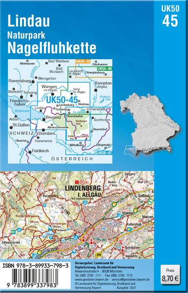 Produktbild: UK50-45 Lindau, Naturpark Nagelfluhkette