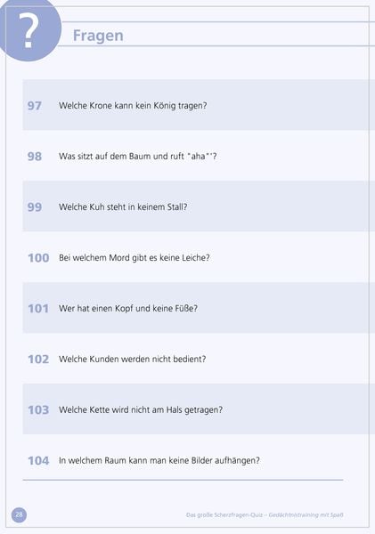 Produktbild: Das gro&szlig;e Scherzfragen-Quiz f&uuml;r Senioren